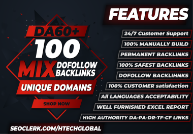 I Will Manually Create DA60+ 100 Unique Domains Backlinks