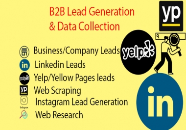I will do b2b lead generation,  b2b linkedin lead generation,  data entry,  web research