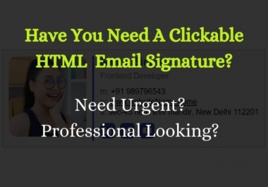 I will create HTML clickable professional email signature