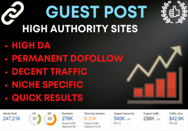 I will Publish Guest post on High DA websites with permanent dofollow links
