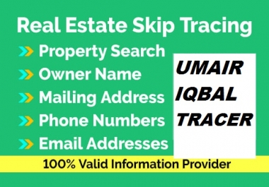 I'll do real estate skip tracing,  bulk skip tracing and lead generation