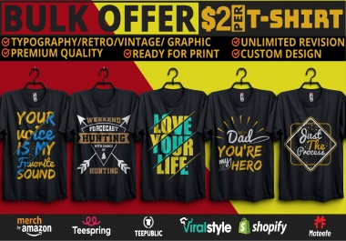 I Will do custom,  modern,  trendy and unique t shirt design.