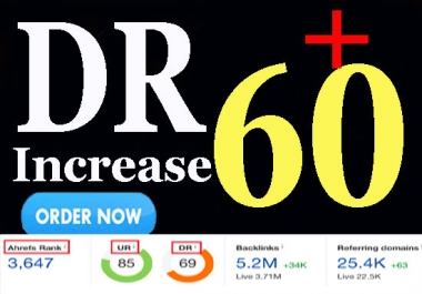 I will increase domain rating DR ahrefs 50 plus