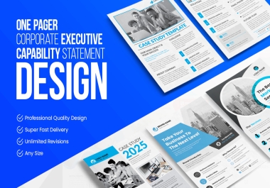 I will do corporate one pager executive summary capability statement job hiring flyer