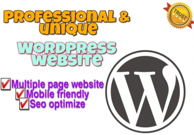 I will create a professional & Unique wordpress website