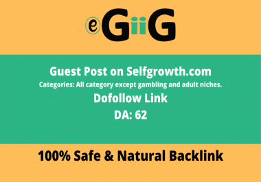 Publish Guest article On Selfgrowth With Dof-ollow Link DA 75