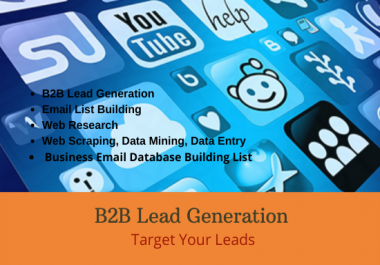I will do b2b lead generation,  data entry or web recharge and email list