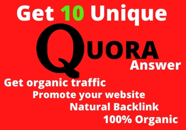 Improve Your website by 10 high-quality Quora Answers With Organic Traffic
