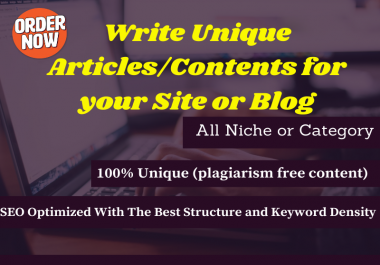 I Will Write SEO friendly 500 Word Articles and Content For Your Site or Blog