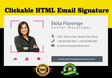 I will create HTML email signature only in one day