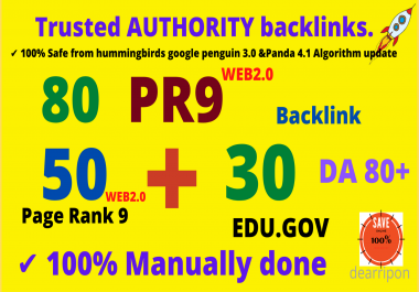 High Authority 80+ Backlinks 50+ and 30+ EDU/GOV DA80+ High Quality SEO Permanent Links