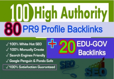 High Powerful Seo Service 80 PR9 And 20 Edu - Gov Profile Backlinks
