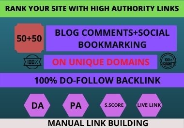 I will do Do follow Blog comments + Social Bookmarks in High Authority Website
