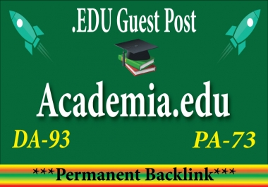 Academia. edu Guest Post Dof0llow Backlink DA93/DR91