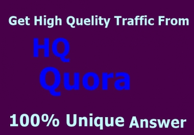 Offer 50 Quora answer for guaranted targeted traffic