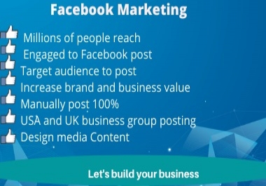 I will promote your business on facebook over millions of targeted people.