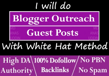 I will do guest posting backlinks through blogger outreach services