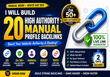 Profile Backlink Manual High Authority SEO Links