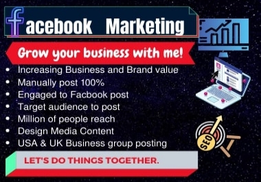 I will promote your business over millions of target audiences by Facebook marketing