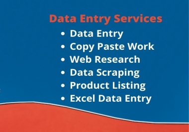 I will do data entry,  copy paste,  typing and data entry work
