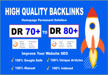 I will do high quality DR 70 to 80 manual seo dofollow authority backlinks