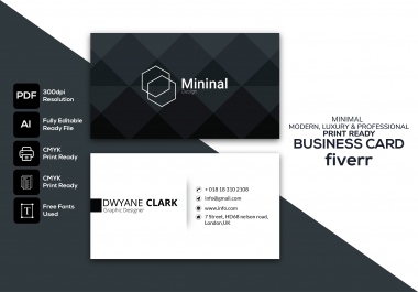 I will design minimal business card within 8 hours