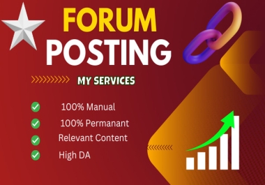 Provide 20 Forum posting SEO BackIinks On High DA/PA sites