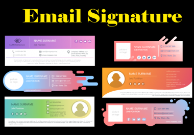 I will design professional clickable HTML email signature with unlimited revision