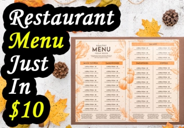 I will design food menu,  restaurant flyer,  food brochure for you