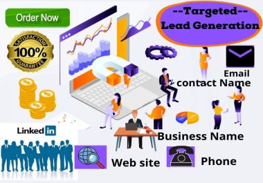 Targeted Lead generation Email list & linkedin,  web research,  business email