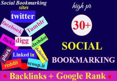 Provide worldwide best 30 + high quality Social Bookmarking backlinks