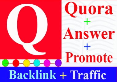 Promote your website by 7 HQ organic Quora Answers with guaranteed backlinks