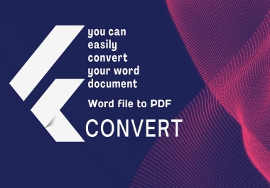 I will convert your document from word file to PDF file