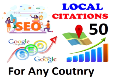 Get ranked 50 Live local citations or local listings for any country