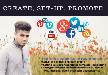 I will create,  setup,  and published social media accounts and page