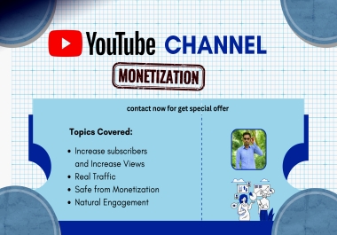 I will provide complete youtube monetization and organic promotion