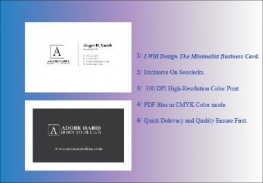 I Will Design Minimalist Business Card For You