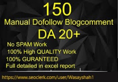 I will create 150 Manual Dofollow Blogtcomment
