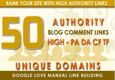 I Will provide 50 High Quality Unique Domain Dofollow Blog Comments