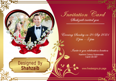 I will design a wedding or invitation card for any event