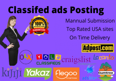 I will Do 50 Classified Ads Posting Manually in USA