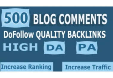 High Quality 500 Do-follow Backlinks High DA