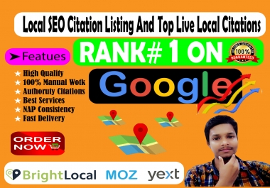 I will do local SEO citation I'll do it right now for google rank with yext,  moz.