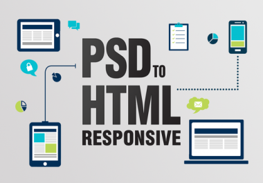 I do convert PSD to HTML responsive bootstrap 4