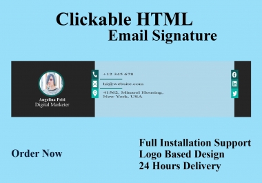 I will create html email signature or clickable email signature