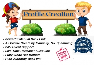 I will provide 50 Profile Creation link building to increase your website.