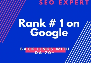 Back links with DA 70+ Site. High value Backlinks with high domain authority