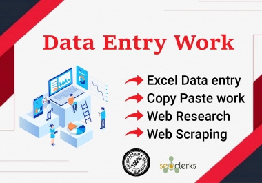 I will do Perfect data entry,  web scraping,  web research,  typing work