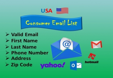 I will provide you 100 percent active and valid USA based consumer emails