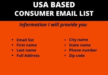 You will receive 1000 verified USA based consumer Email